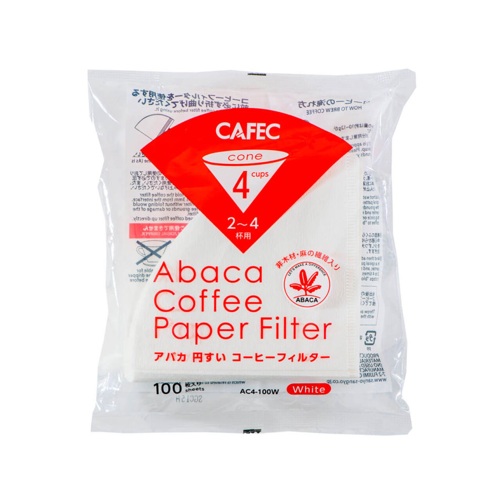 100 filtres Abaca - 4 tasses (Blanc) - Cafec