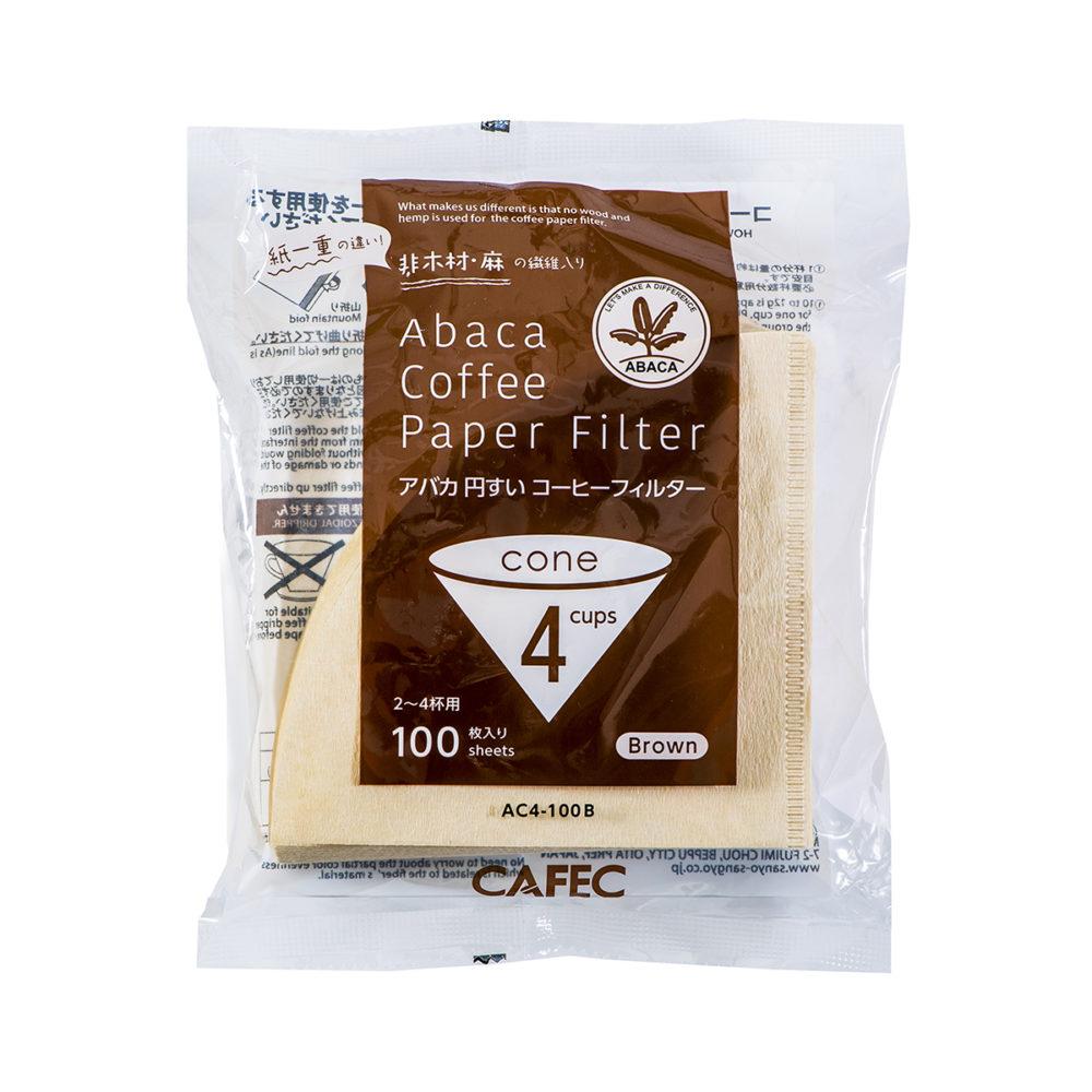 100 filtres Abaca - 4 tasses (Marron) - Cafec
