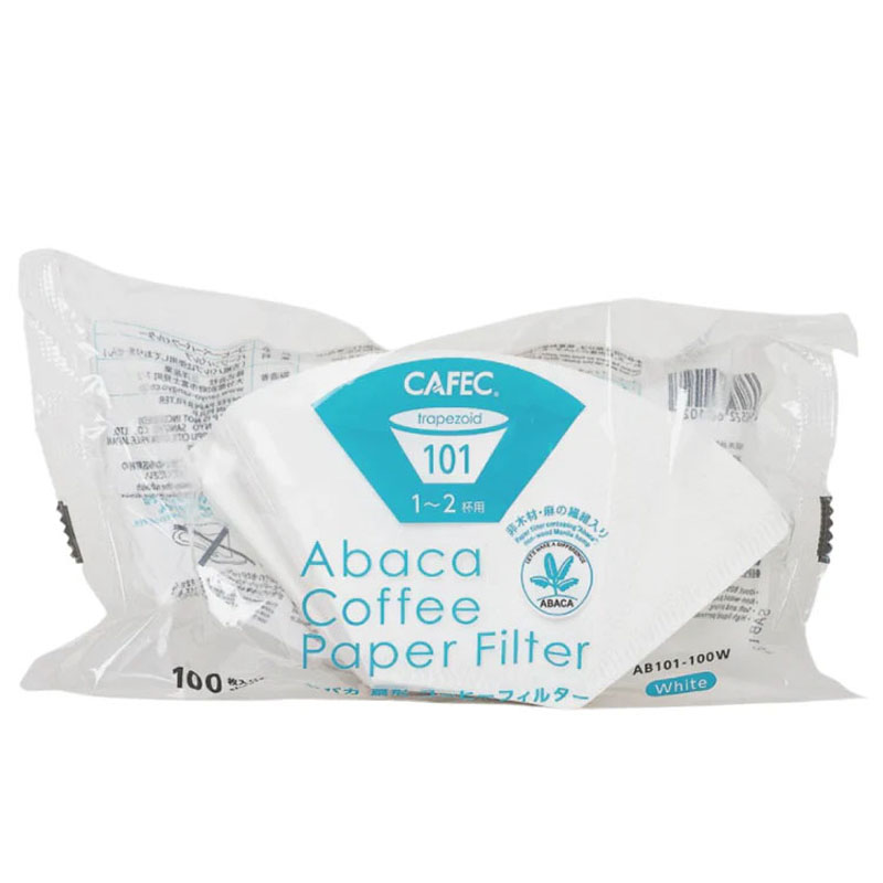 Cafec - 100 filtres Abaca Trapezoid 1-2 Tasses [White]